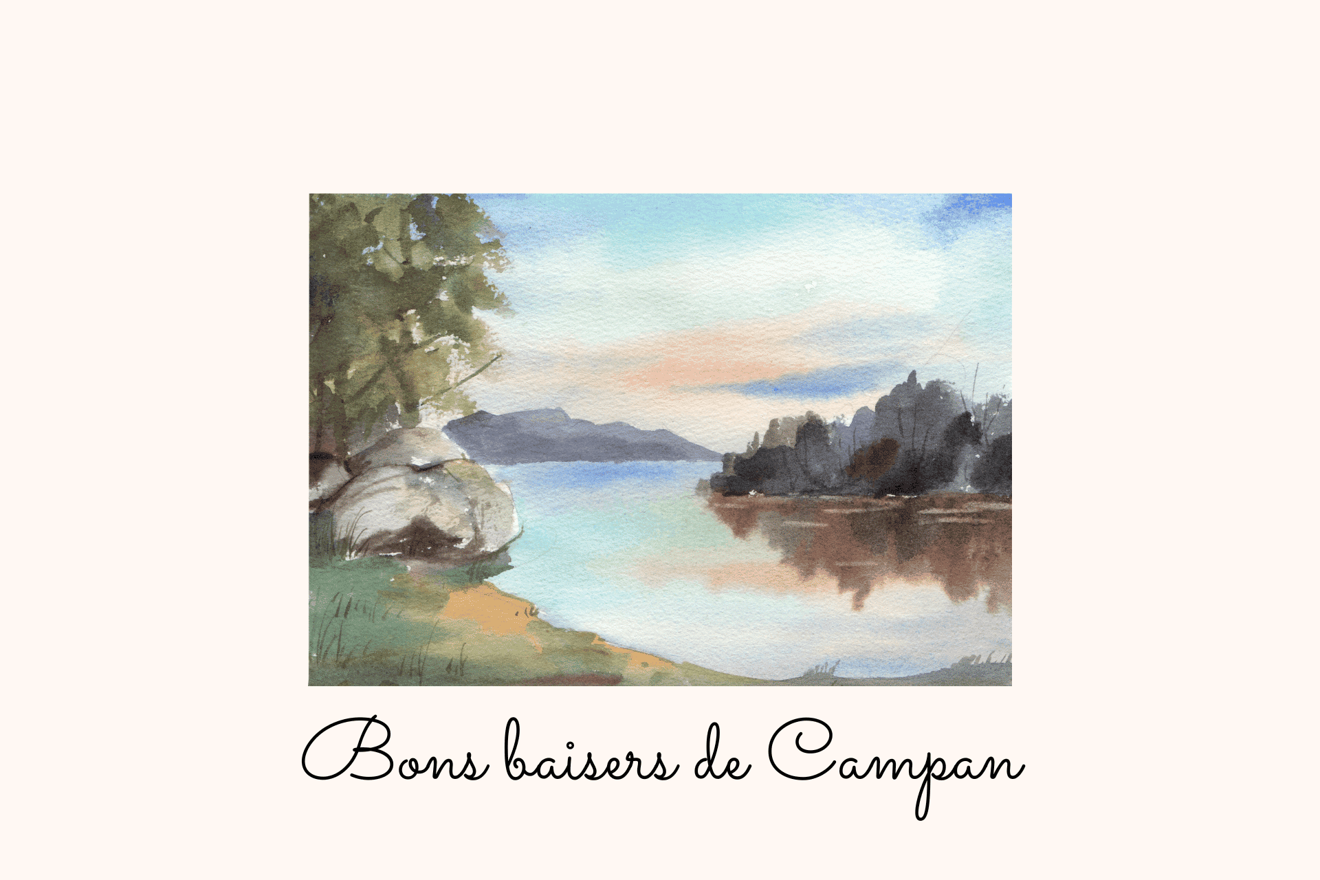 aquarelle d'un paysage du pays basque